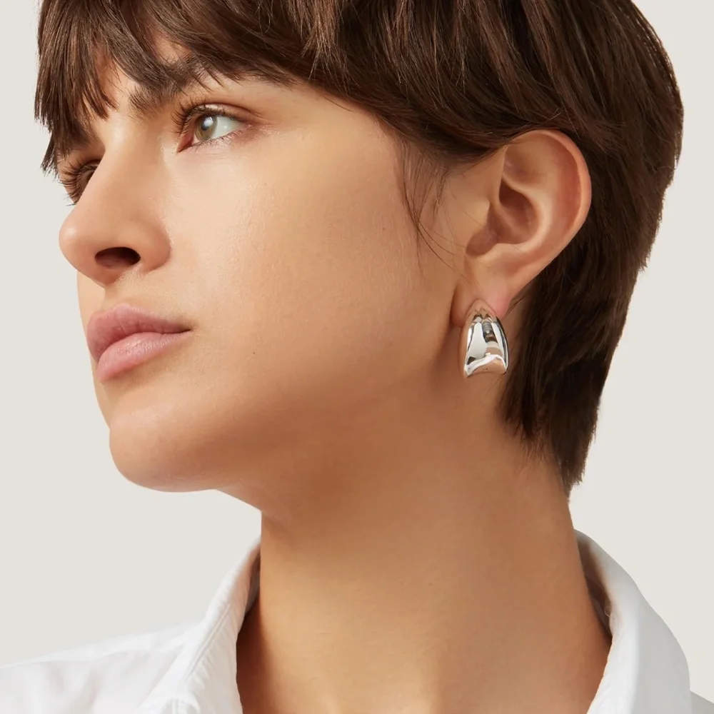 Jenny Bird Nouveaux Puff Earrings - Silver - Picture 4 of 9